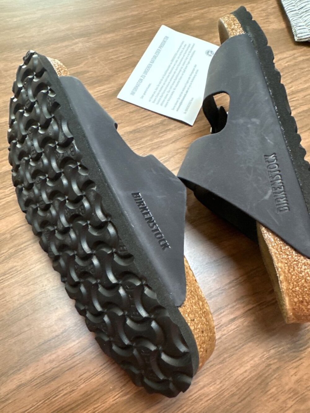 Birkenstock Arizona Black Leather Sandals Narrow Fit Soft Footbed Women Size 5 - Picture 7 of 10